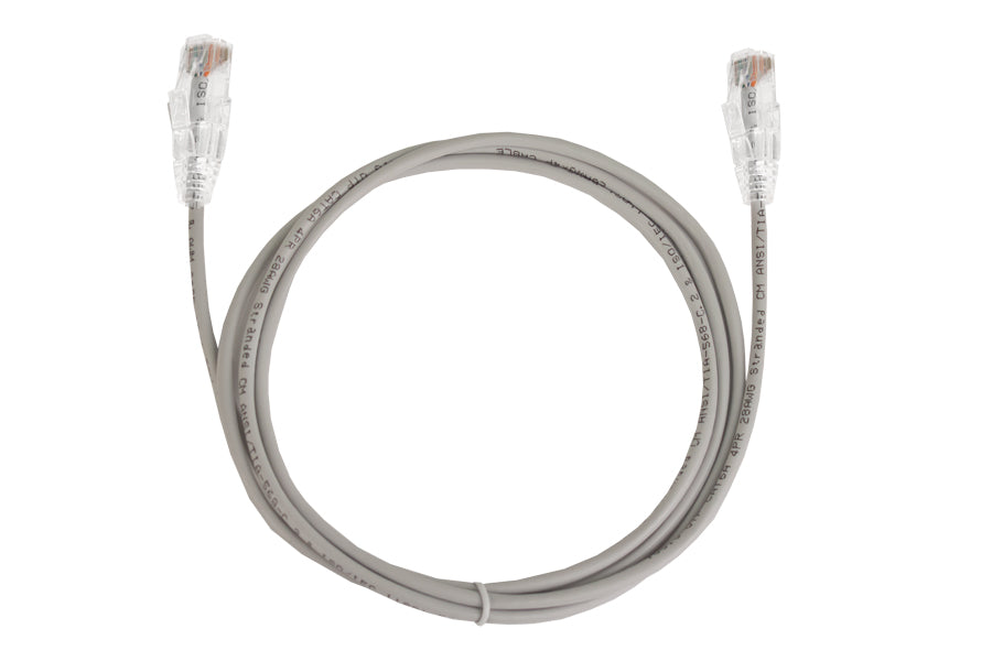 CAT6A grijs Slim Type UTP 28AWG 15cm patch kabel - 10-pack