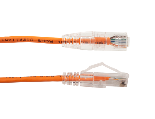 CAT6A oranje Slim Type UTP 28AWG 15cm patch kabel - 10-pack
