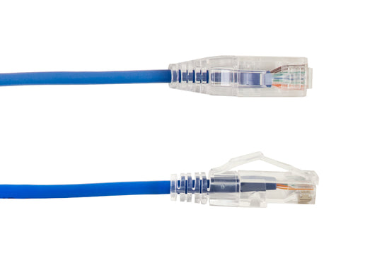 CAT6A blauw Slim Type UTP 28AWG 15cm patch kabel - 10-pack