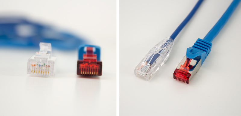 CAT6A paars Slim Type UTP 28AWG 15cm patch kabel - 10-pack