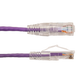 CAT6A paars Slim Type UTP 28AWG 15cm patch kabel - 10-pack